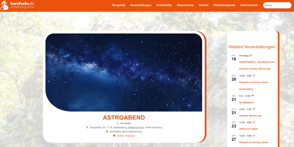 Harzfuchs Übergangsversion mit Astroabend